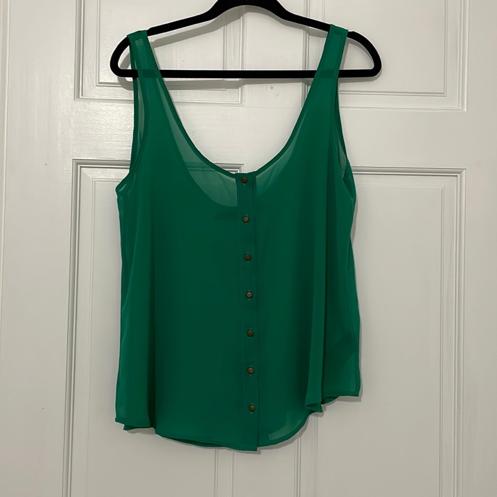 Patterson J Kincaid Emerald Green Tank Top Blouse